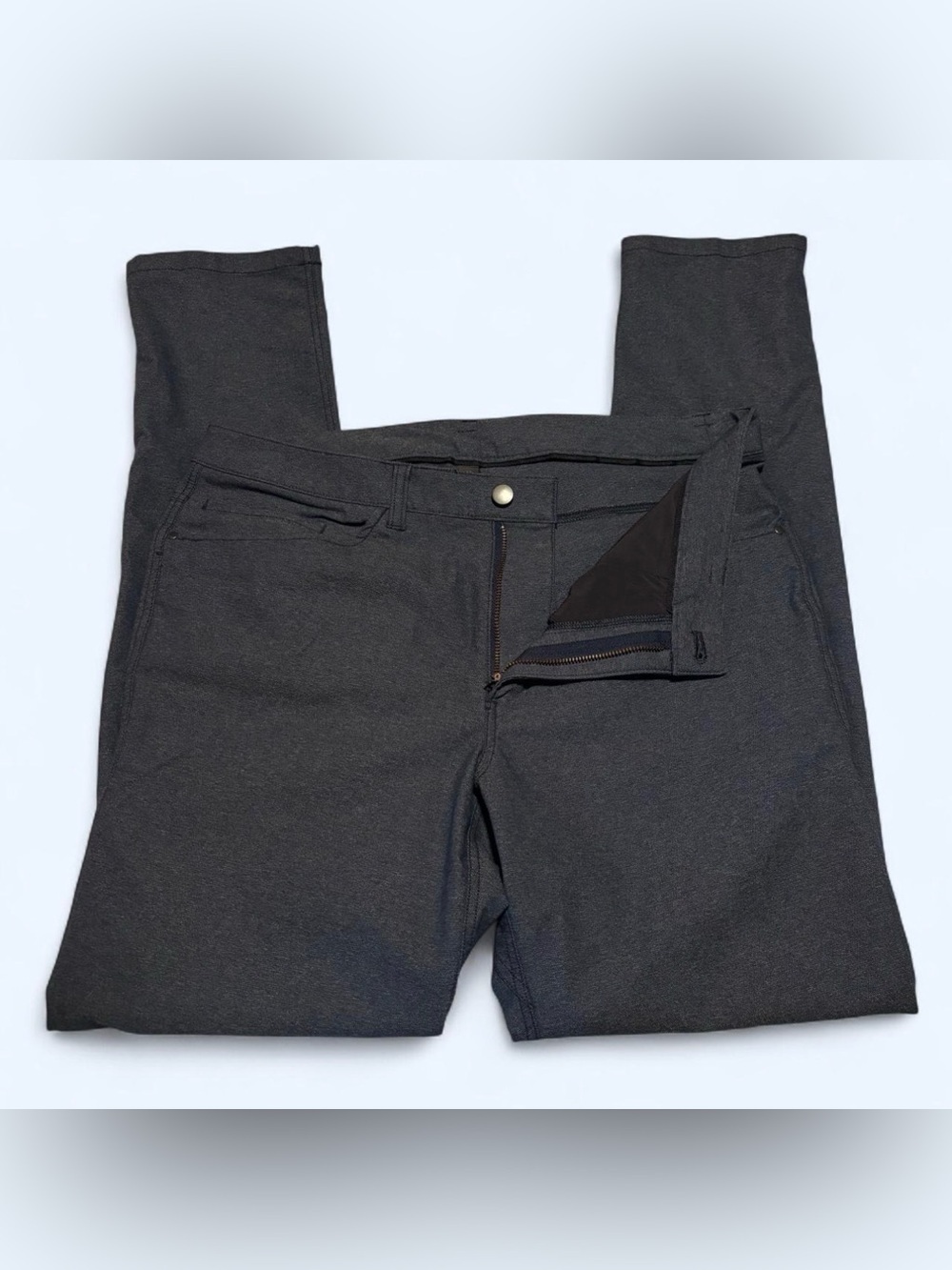 Lululemon ABC Slim Fit Warpstreme Pants Men's Waist 34 Heathered Gray Stretch - Picture 3 of 6